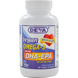 Comprar Deva, Ômega-3 Vegano, DHA-EPA, 300 mg, 90 Softgels Veganos