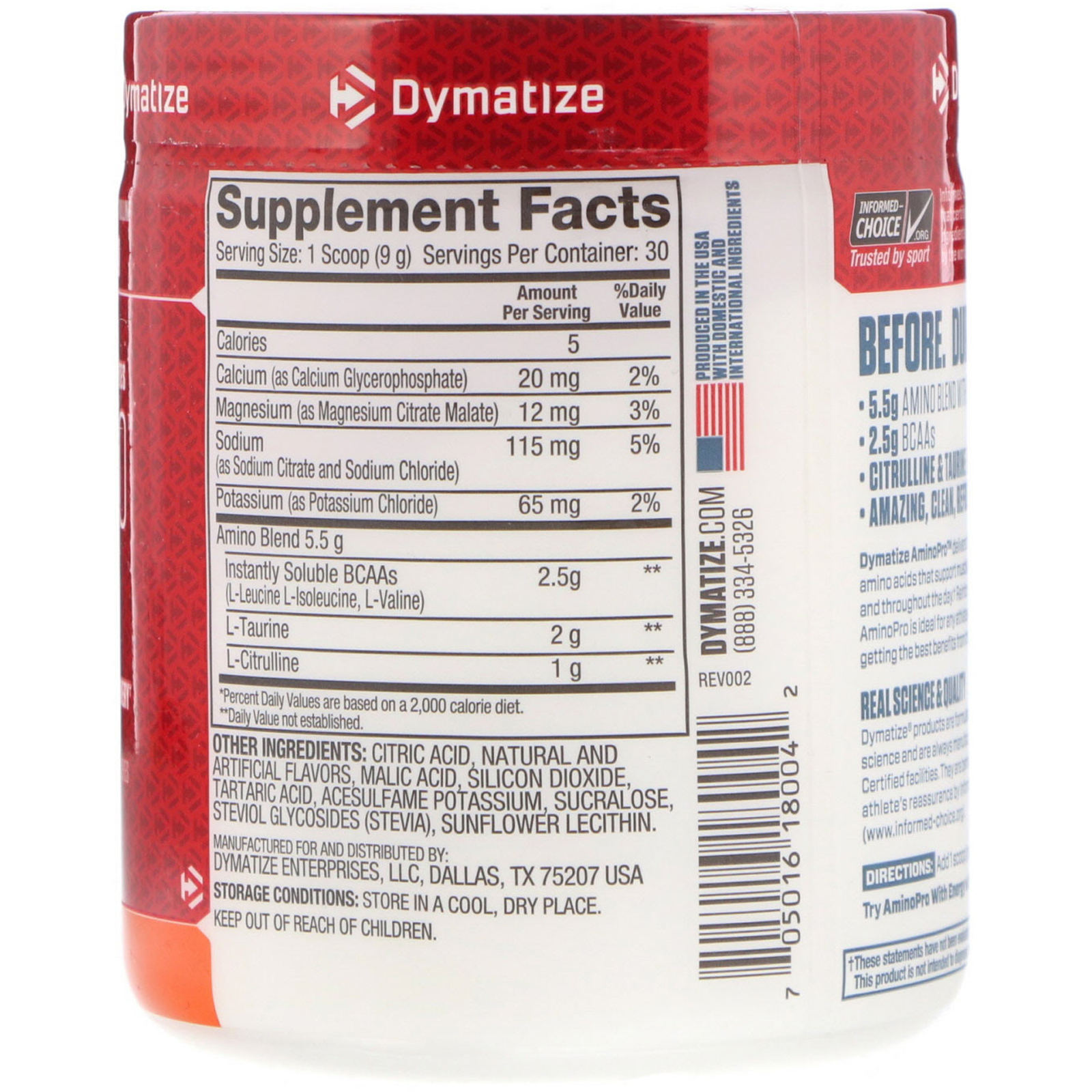 Comprar Dymatize Nutrition, AminoPro, Laranja, 9,52 oz (270 g) - Imagem 2