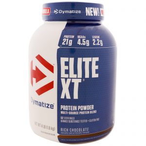Comprar Dymatize Nutrition, Elite XT, Pó de Proteína, Chocolate Rico, 4 lbs. (1,8 kg)