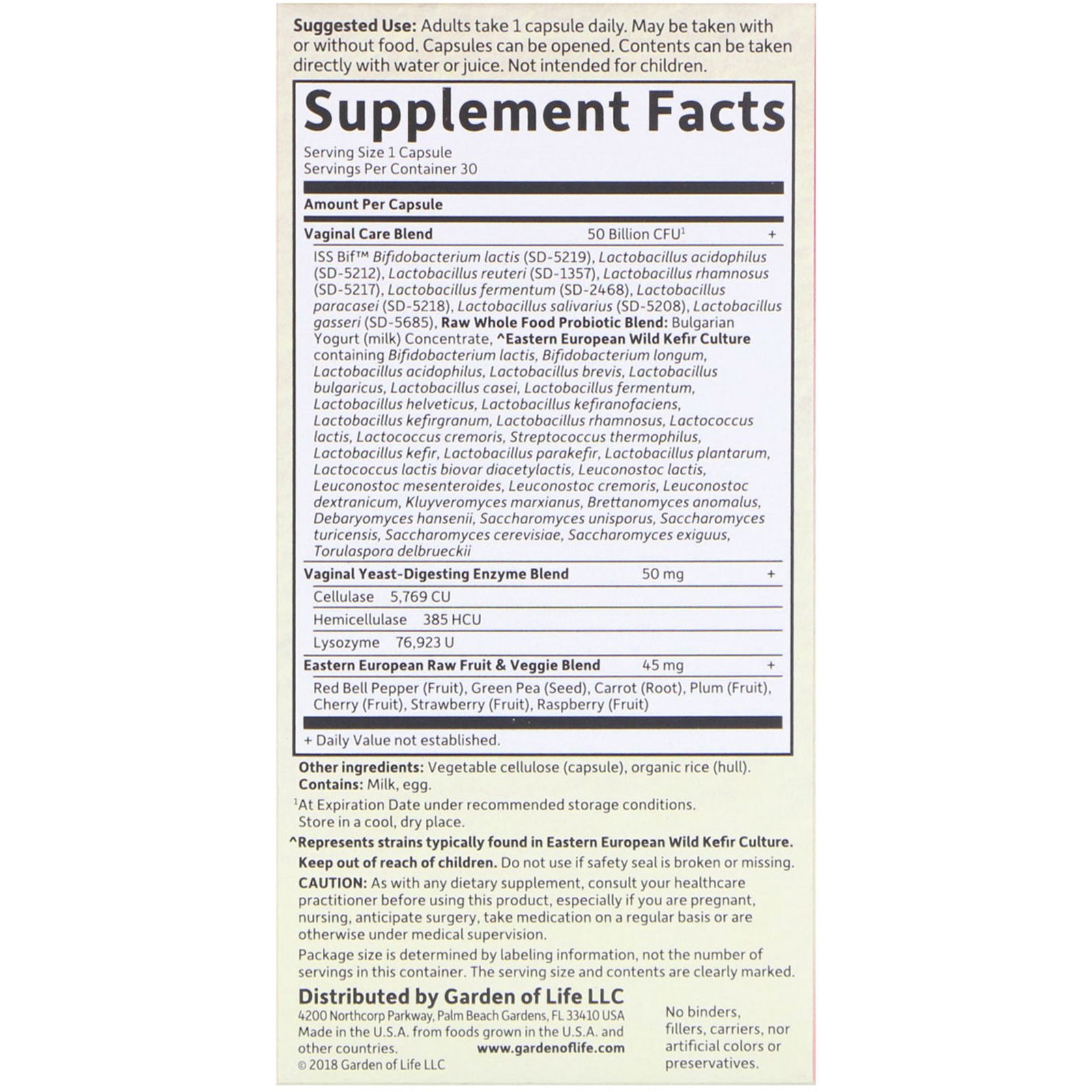 Comprar Garden of Life, Raw Probiotics, Vaginal Care, 30 Cápsulas Vegetais - Imagem 2