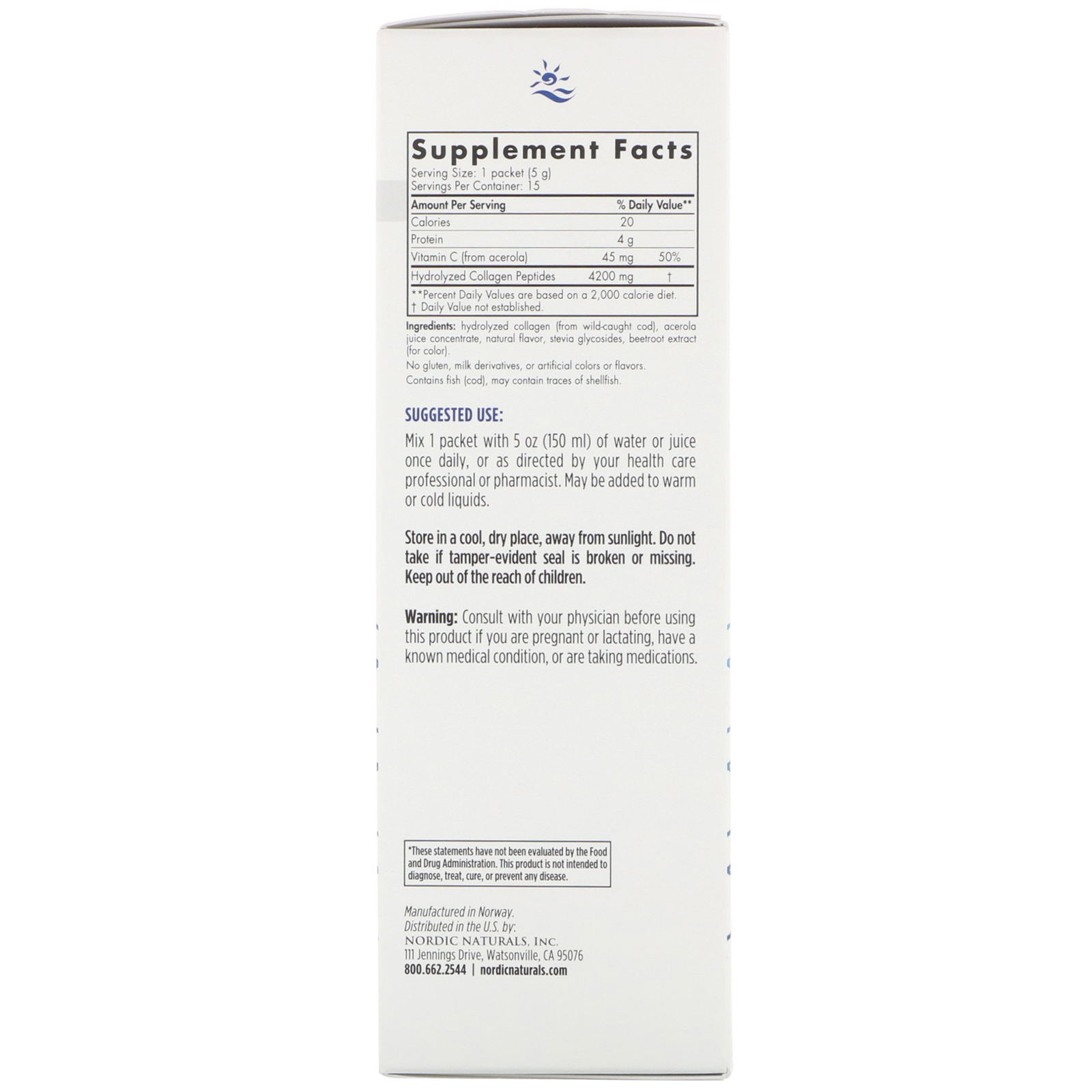 Comprar Nordic Naturals, Marine Collagen, Strawberry, 15 Stick Packets, 5 g Each - Imagem 2