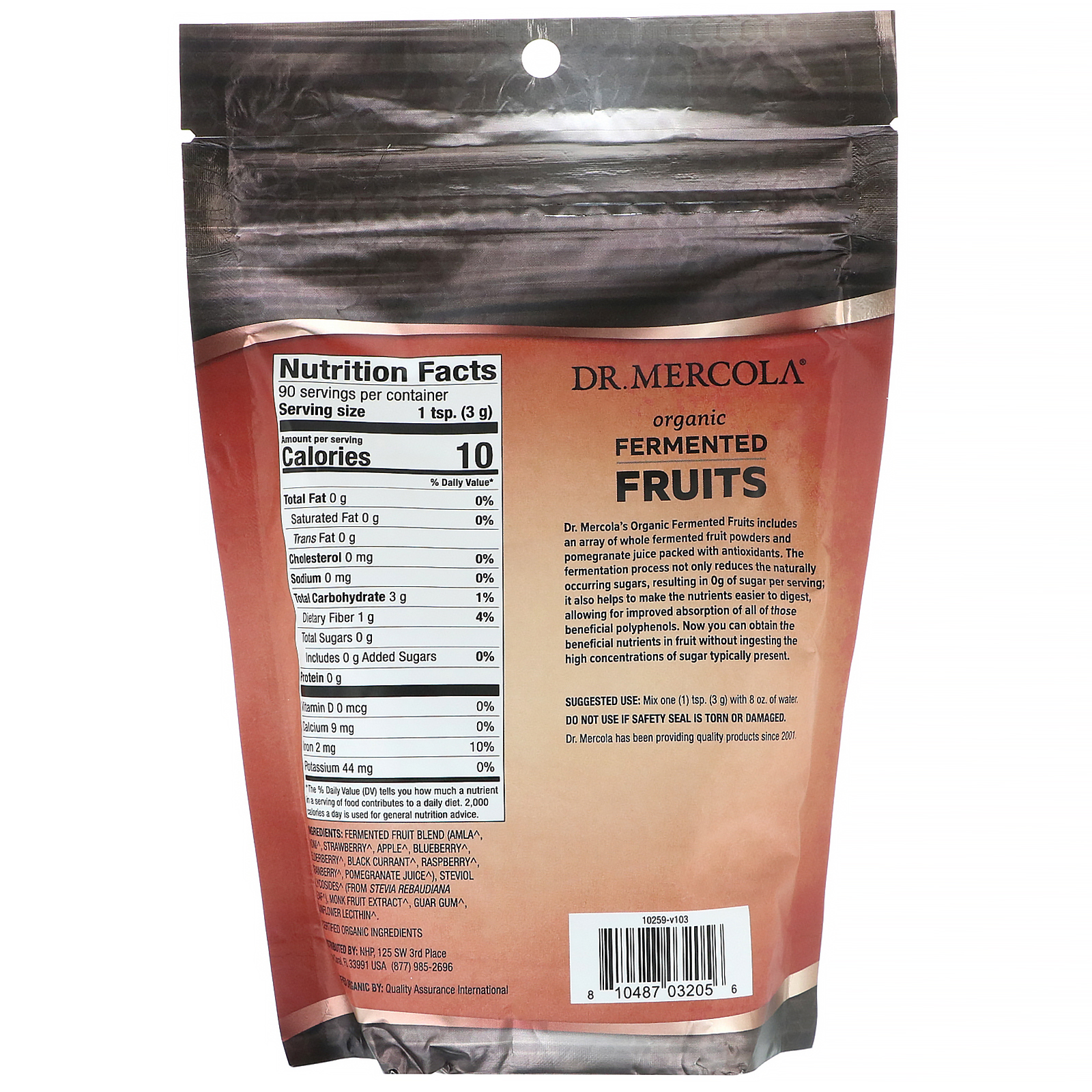 Comprar Dr. Mercola, Frutas Orgânicas Fermentadas, 9,5 oz (270 g) - Imagem 2