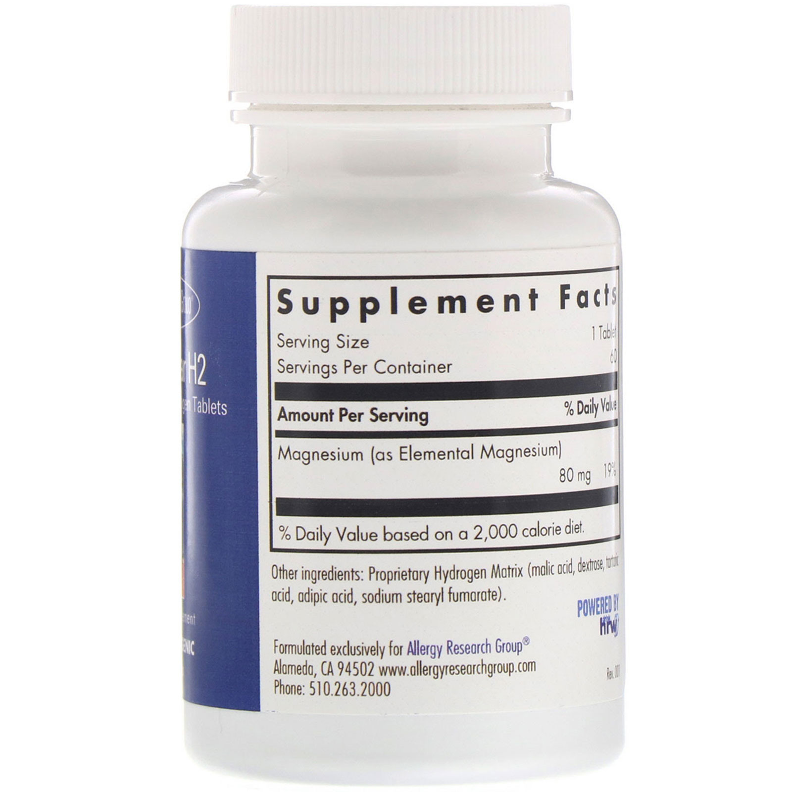 Comprar Allergy Research Group, Molecular H2, Comprimidos de Hidrogênio Efervescentes, 60 Comprimidos - Imagem 2