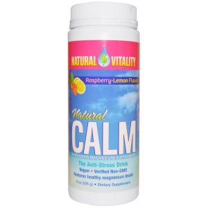 Comprar Natural Vitality, Natural Calm, Sabor de Framboesa-Limão Orgânico, 8 oz (226 g)