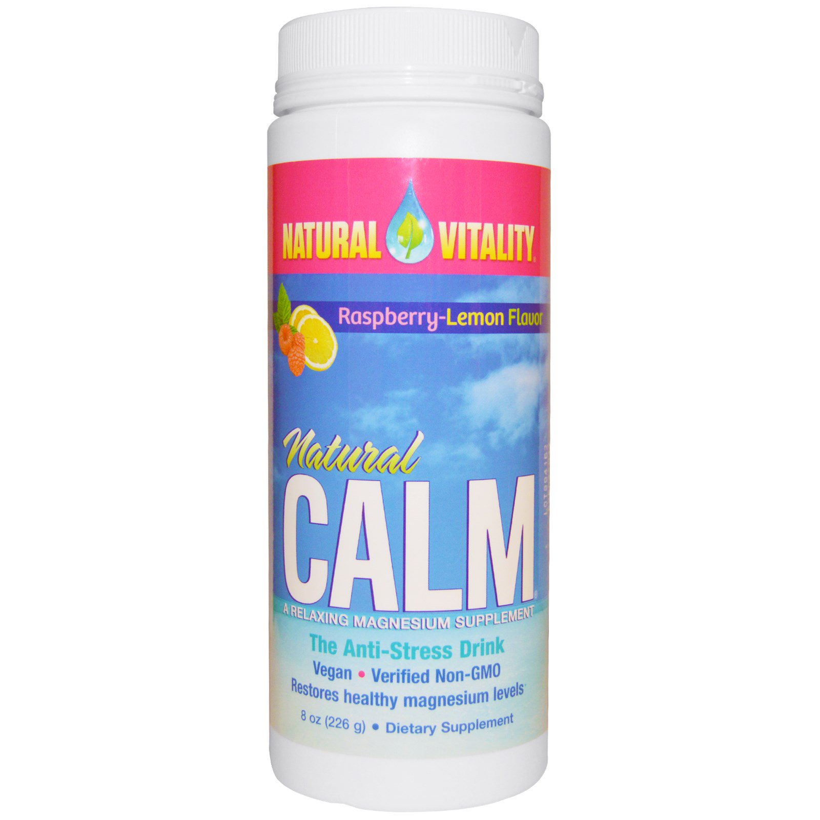 Comprar Natural Vitality, Natural Calm, Sabor de Framboesa-Limão Orgânico, 8 oz (226 g)