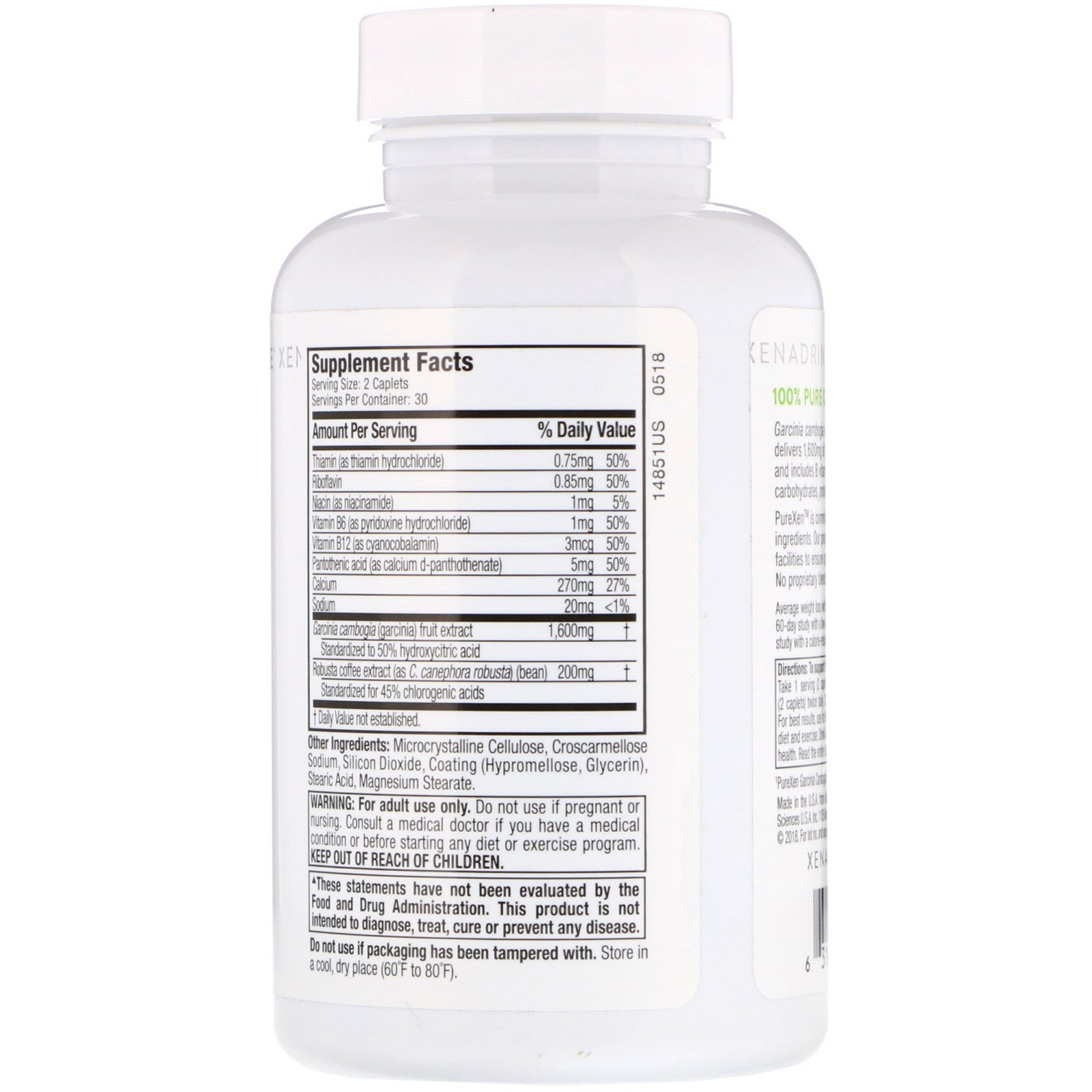 Comprar Xenadrine, PureXen, Garcinia Gambogia+, 60 Caplets - Imagem 2