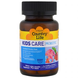 Comprar Country Life, Kids Care Probiotic, Berry Flavor, 5 Billion CFU, 90 Chewable Wafers