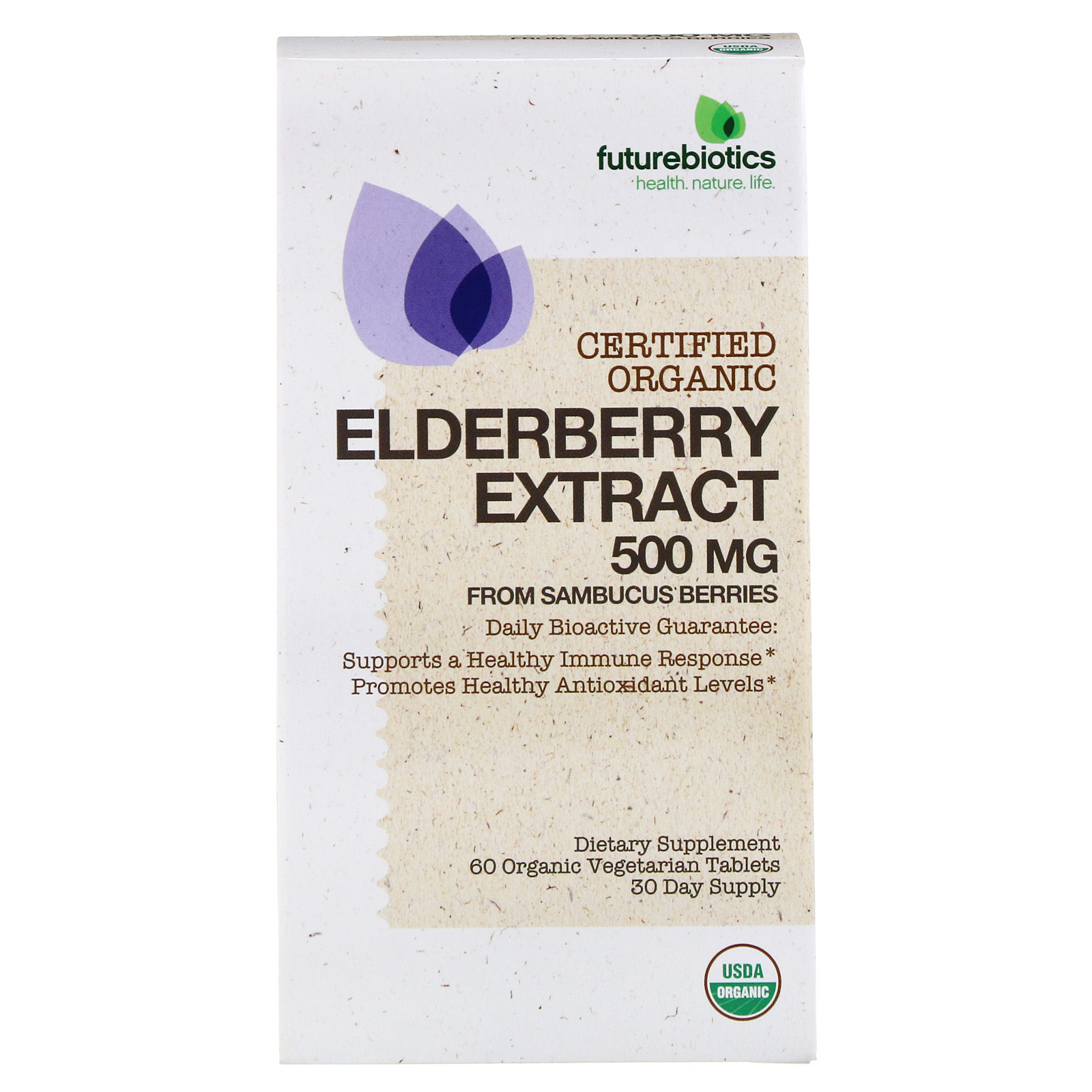 Comprar FutureBiotics, Extrato de Sabugueiro, 500 mg, 60 Cápsulas Vegetais Orgânicas