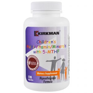 Comprar Kirkman Labs, Mulitivitamínico/Minerais para Crianças com 5-MHTF, 120 Cápsulas