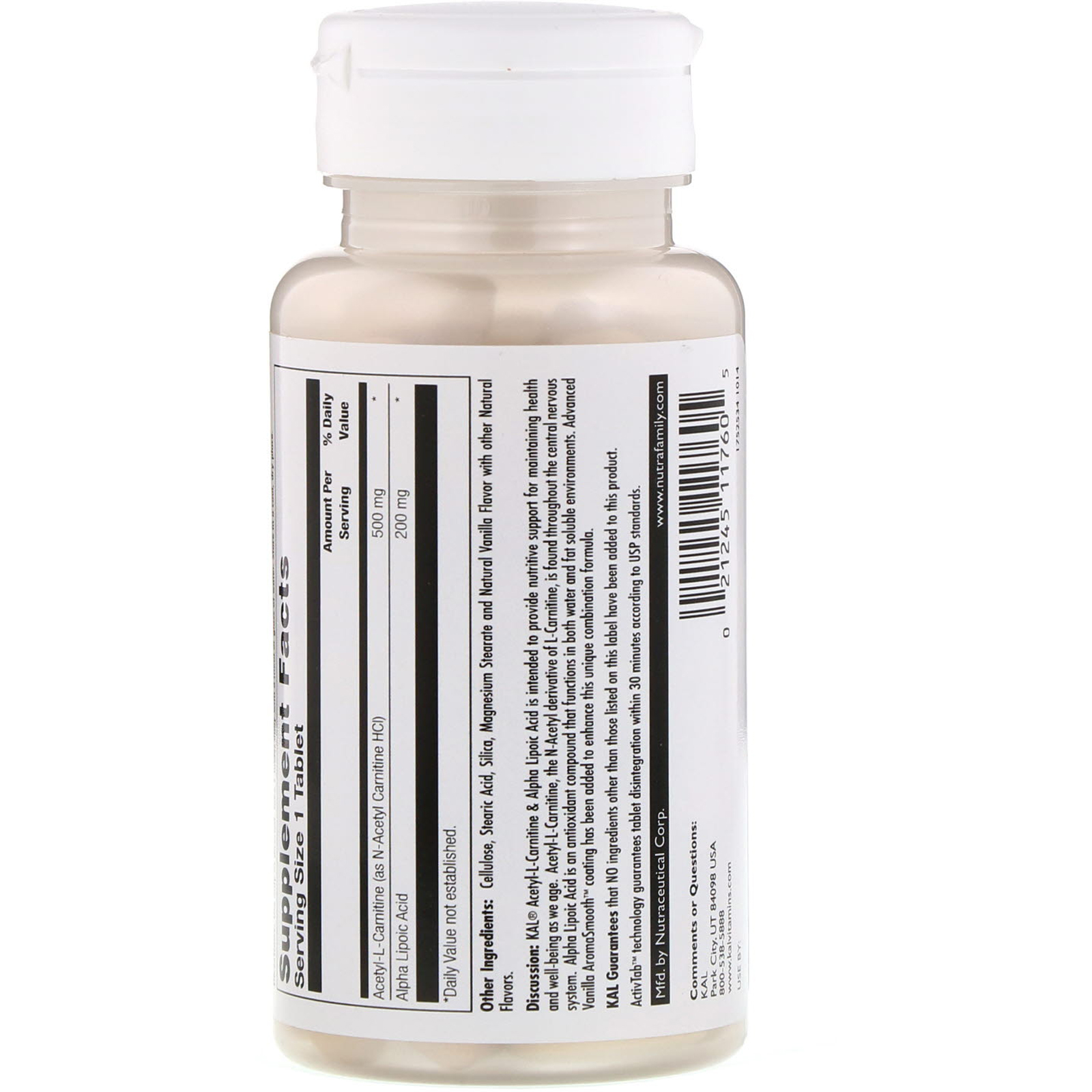 Comprar KAL, Acetyl-L-Carnitine & Alpha Lipoic Acid, 60 Tablets - Imagem 2