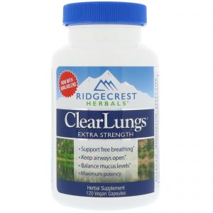 Comprar RidgeCrest Herbals, ClearLungs, Força extra, 120 cápsulas para vegetarianos