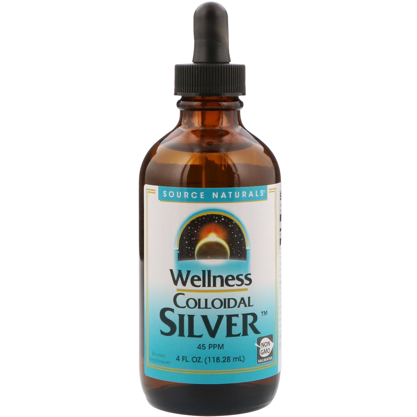 Comprar Source Naturals, Prata coloidal para bem-estar, 45 PPM, 4 fl oz (118,28 ml)