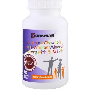 Comprar Kirkman Labs, Wafers Multivitamínicos/Minerais Mastigáveis para Crianças com 5-MTHF, 120 Wafers Mastigáveis