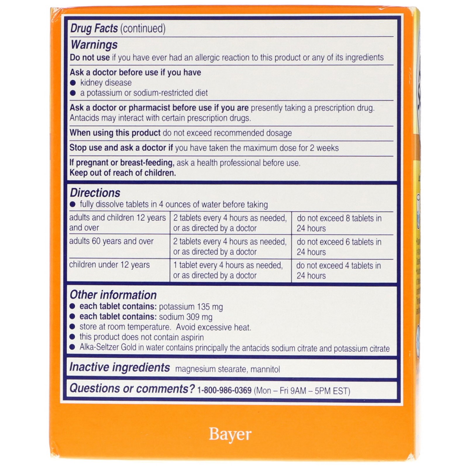 Comprar Alka-Seltzer, Gold, 36 Comprimidos Efervescentes - Imagem 2