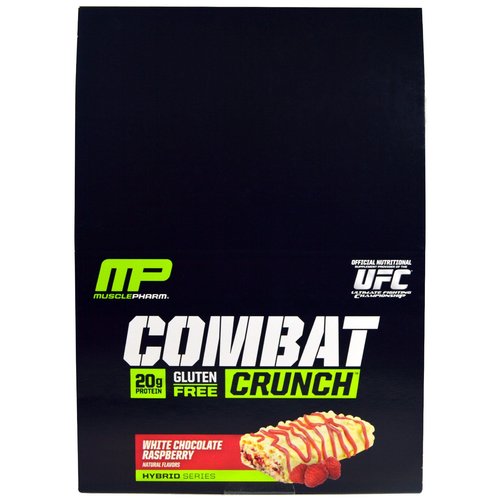 Comprar MusclePharm, Combat Crunch, Framboesa de Chocolate Branco, 12 Barras, 63 g (2,22 oz) Cada - Imagem 2