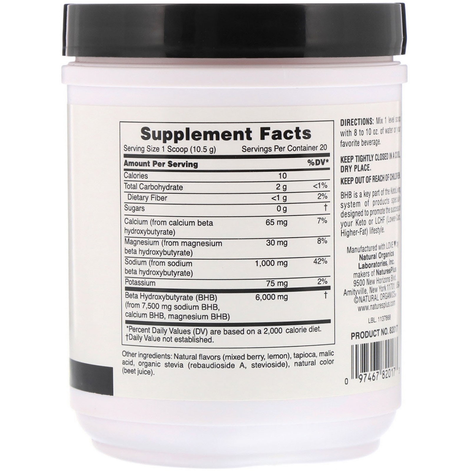 Comprar Nature's Plus, BHB Keto Living, Limonada de bagas, 7,4 oz (210 g) - Imagem 2