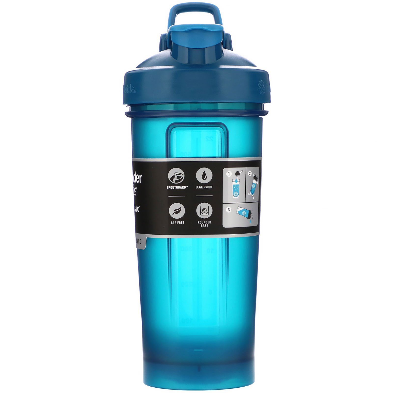 Comprar Blender Bottle, Classic With Loop, Ocean Blue, 28 oz (828 ml) - Imagem 2