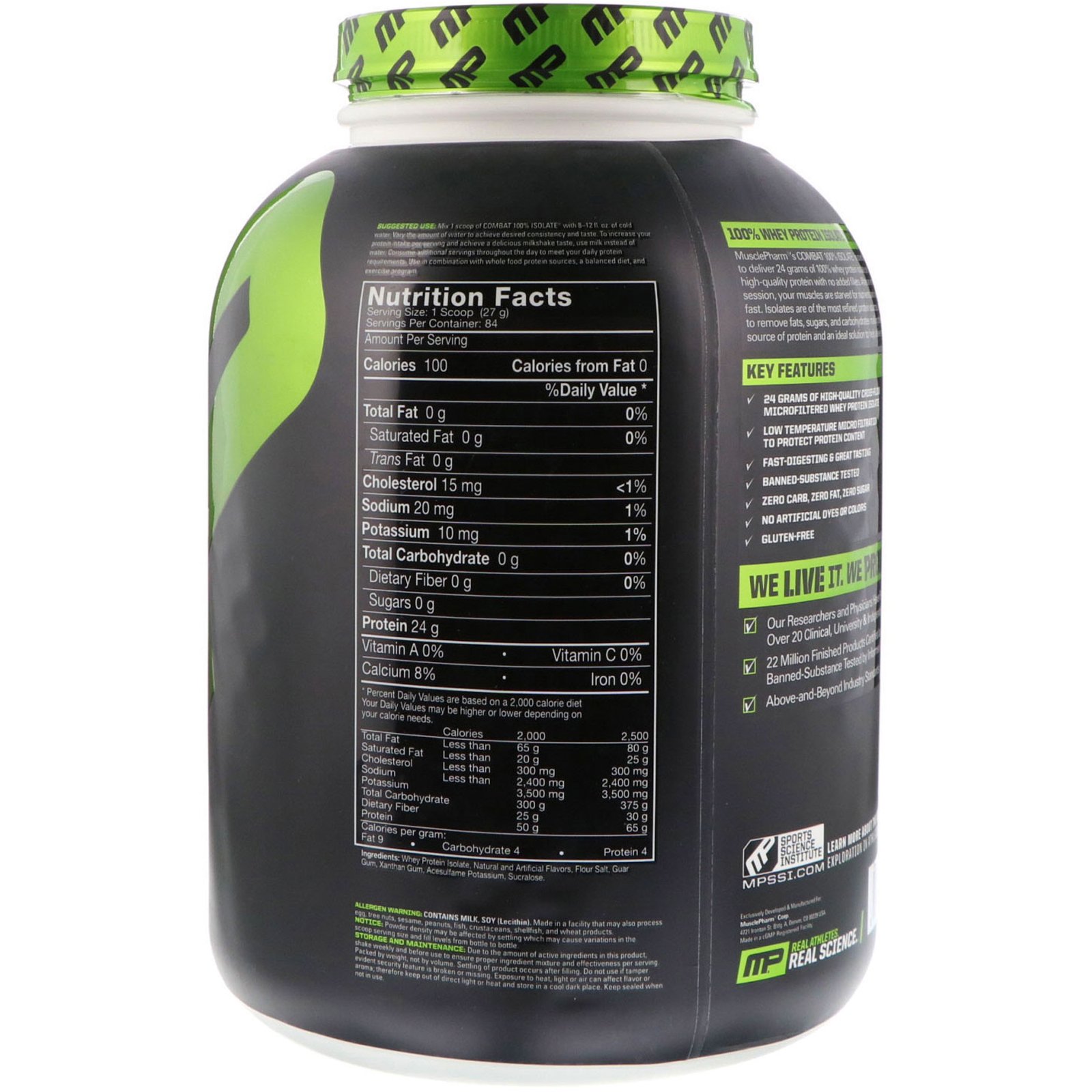 Comprar MusclePharm, Isolado de Proteína Combat 100%, Baunilha, 2268 g (5 lb) - Imagem 2
