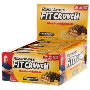 Comprar FITCRUNCH, Whey Protein Baked Bar, Caramel Peanut, 12 Bars, 3.10 oz (88 g) Each