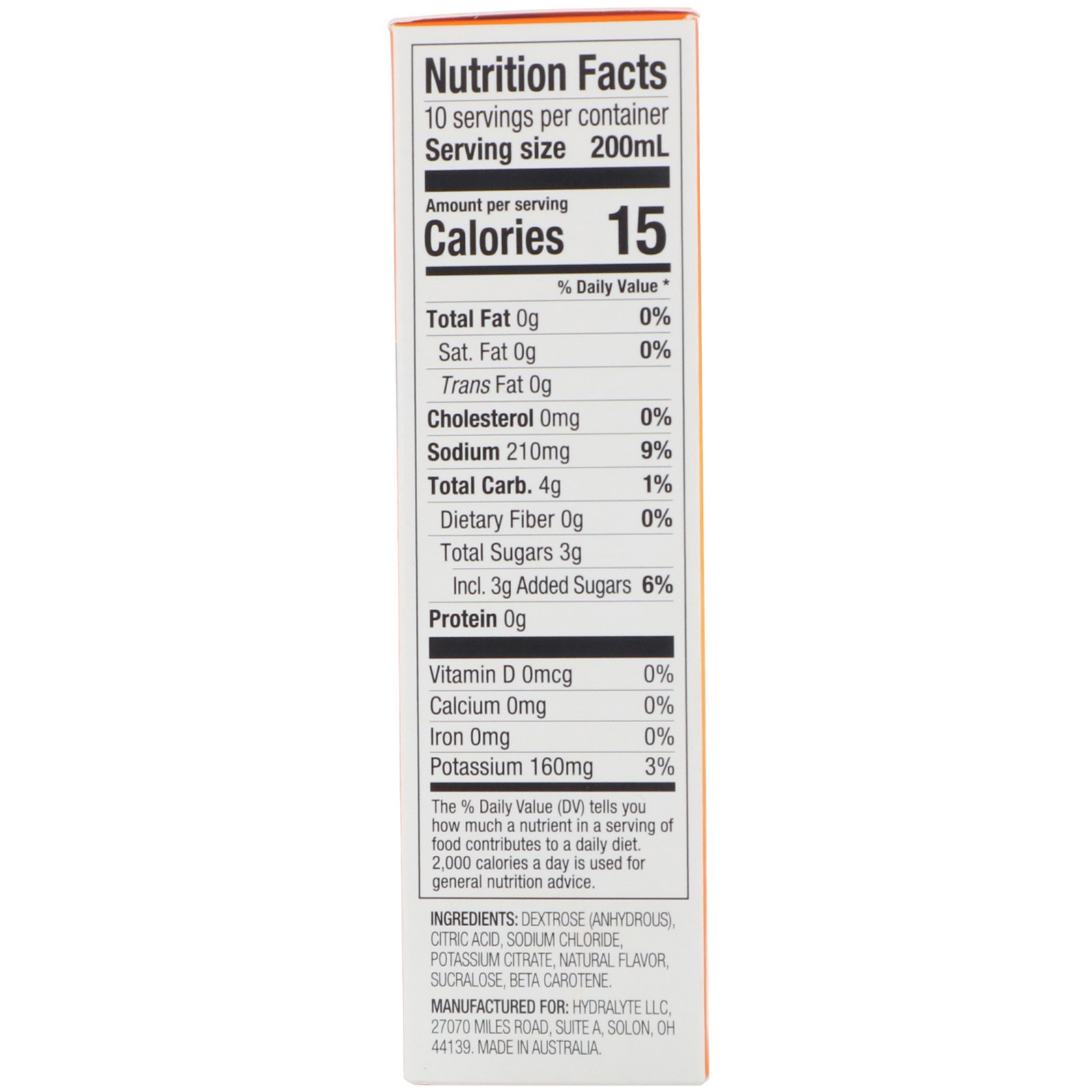 Comprar Hydralyte, Clinical Hydration, Electrolyte Powder, Orange, 10 packets 0.17 oz (4.9 g) Each - Imagem 2
