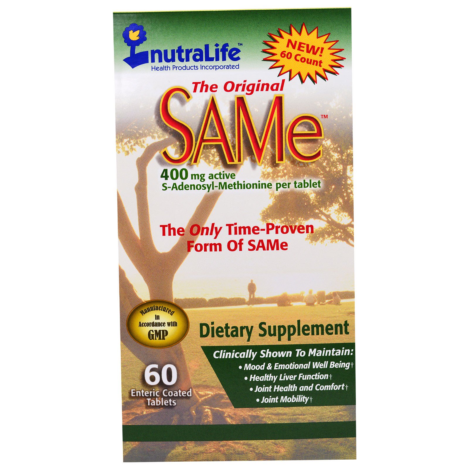Comprar NutraLife, The Original SAMe, 400 mg, 60 Enteric Coated Caplets