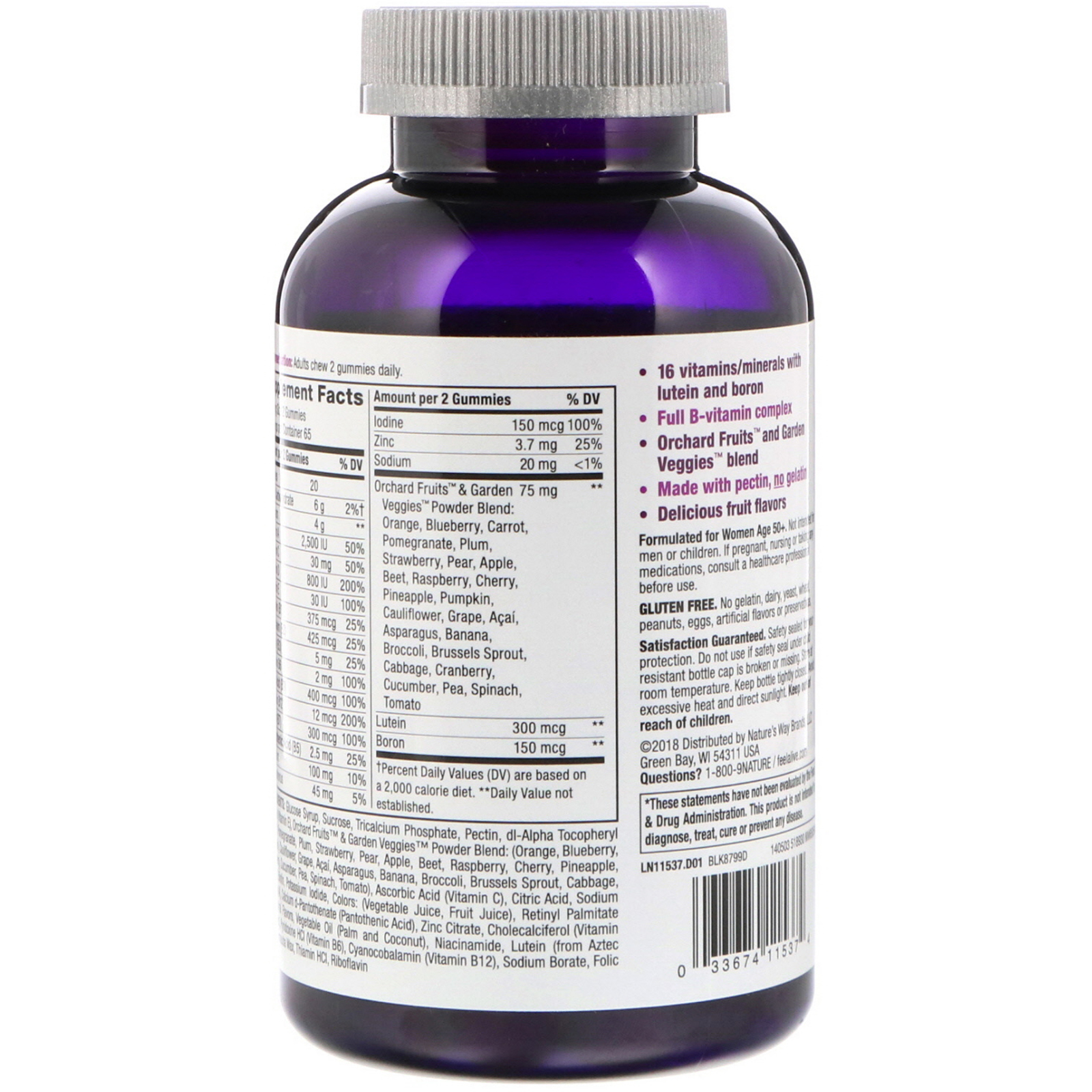 Comprar Nature's Way, Alive! Vitaminas em Gomas para Mulheres Acima dos 50, Excelente Sabor de Frutas, 130 Gomas - Imagem 3