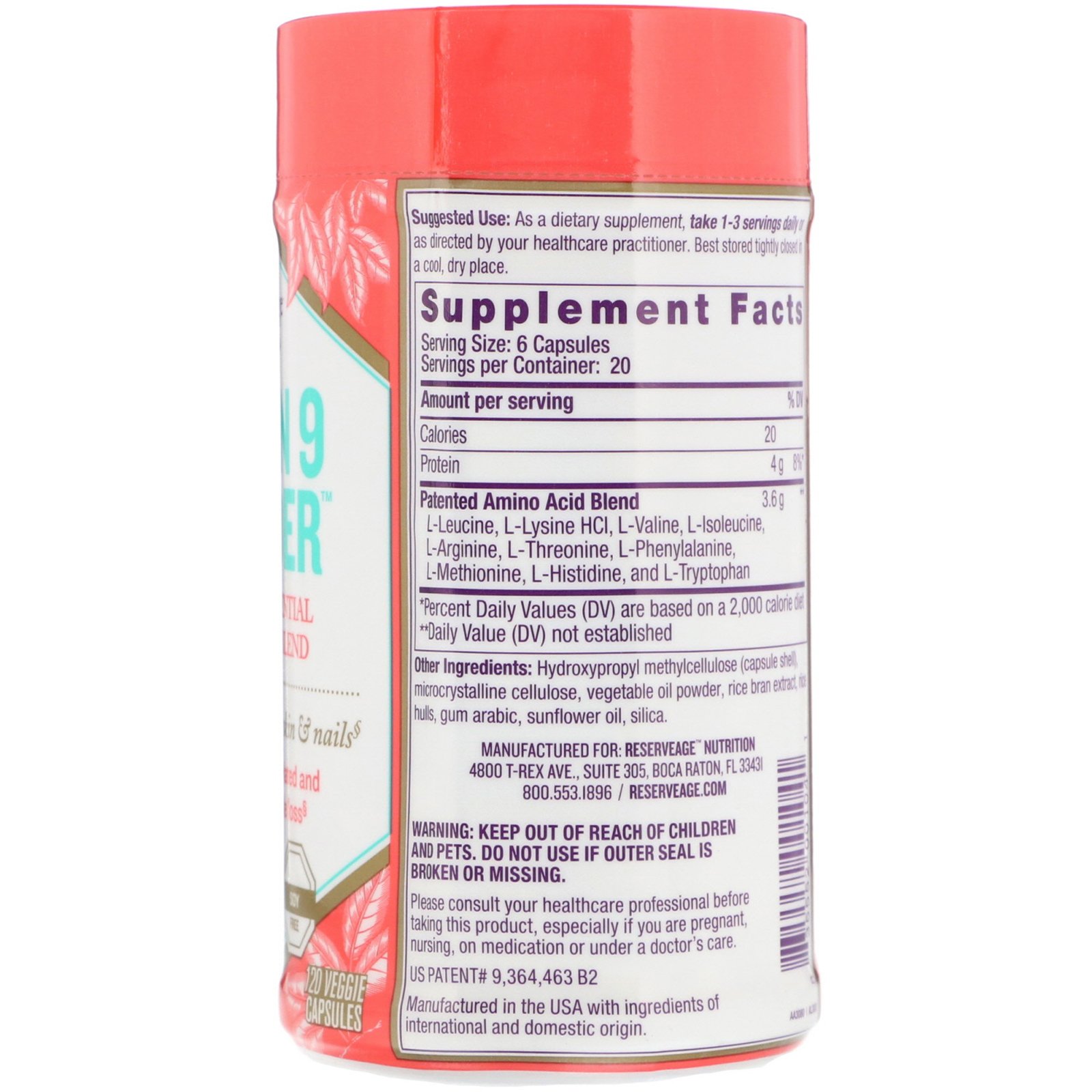 Comprar ReserveAge Nutrition, Vegan 9 Builder, 120 Veggie Capsules - Imagem 2