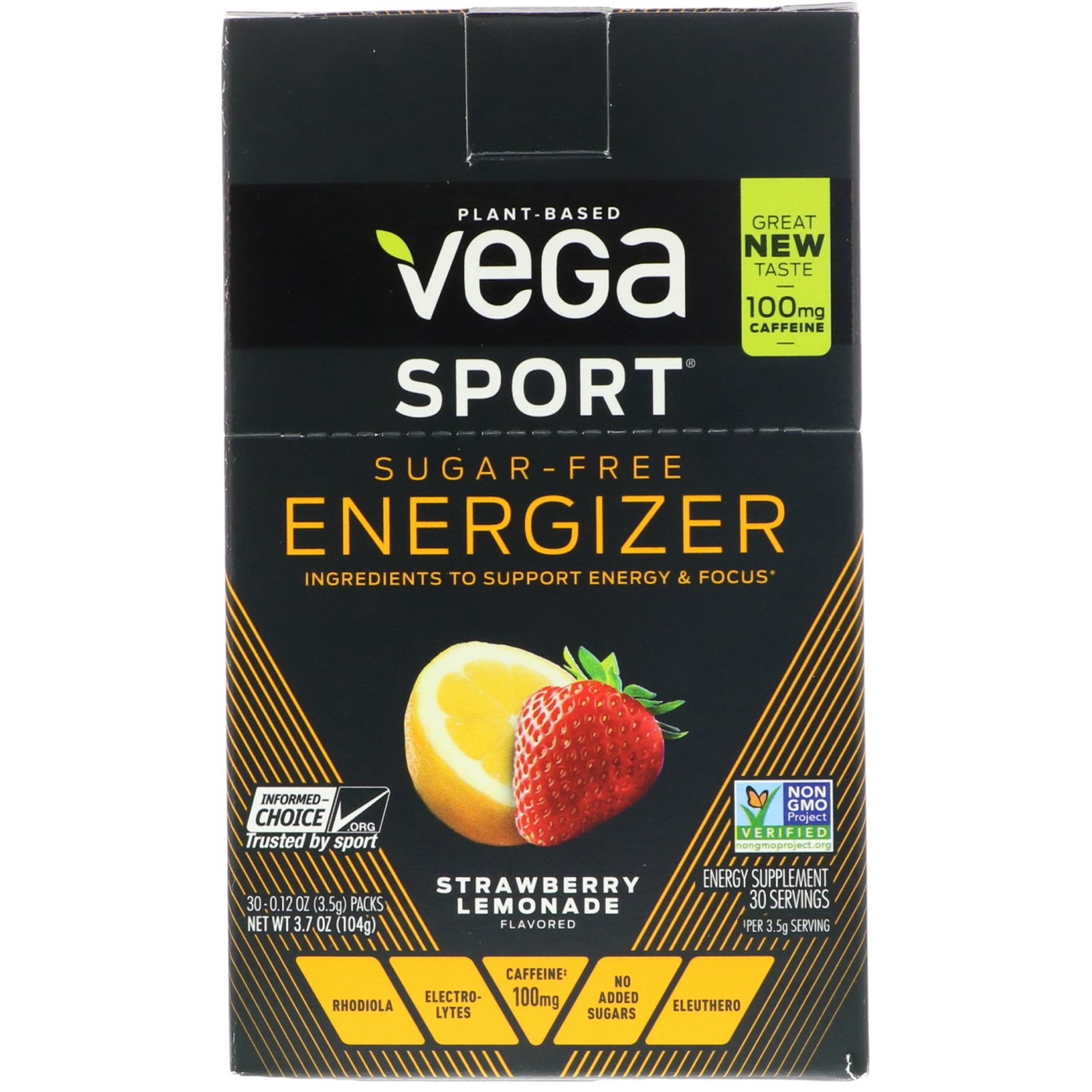 Comprar Vega, Sport, Energizador Sem Açúcar, Limonada de Morango, 30 Sachês, 0,12 oz (3,5 g) Cada