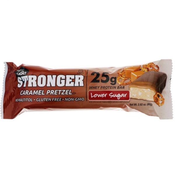 Comprar NuGo Nutrition, STRONGER, Protein Bar, Caramel Pretzel, 12 Bars, 2.82 oz (80 g) Each - Imagem 4