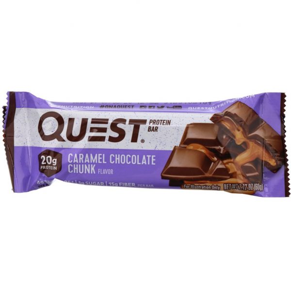 Comprar Quest Nutrition, Barra de Proteína, Pedaços de Chocolate com Caramelo, 12 Barras, 2,12 oz (60 g) Cada - Imagem 4
