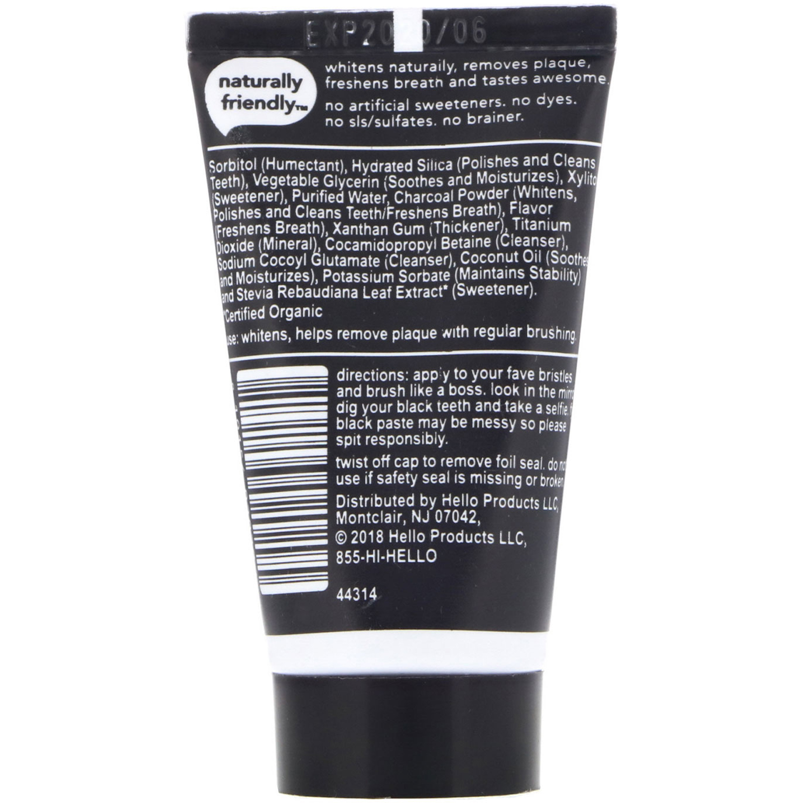 Comprar Hello, Fluoride Free Whitening Toothpaste, Activated Charcoal, 1 oz (28.3 g) - Imagem 2