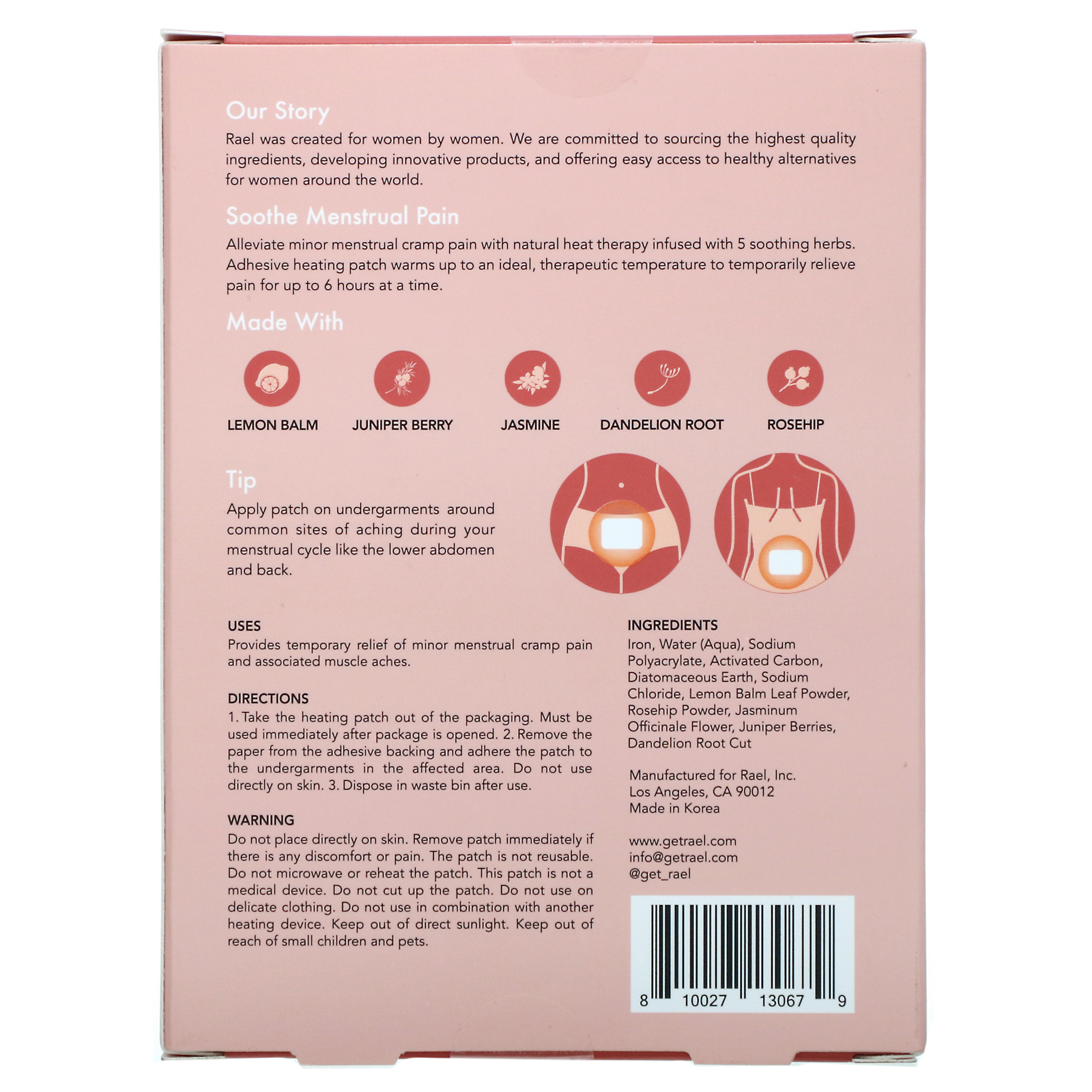 Comprar Rael, Heating Patch for Menstrual Cramps, 3 Patches, 0.7 oz Each - Imagem 3