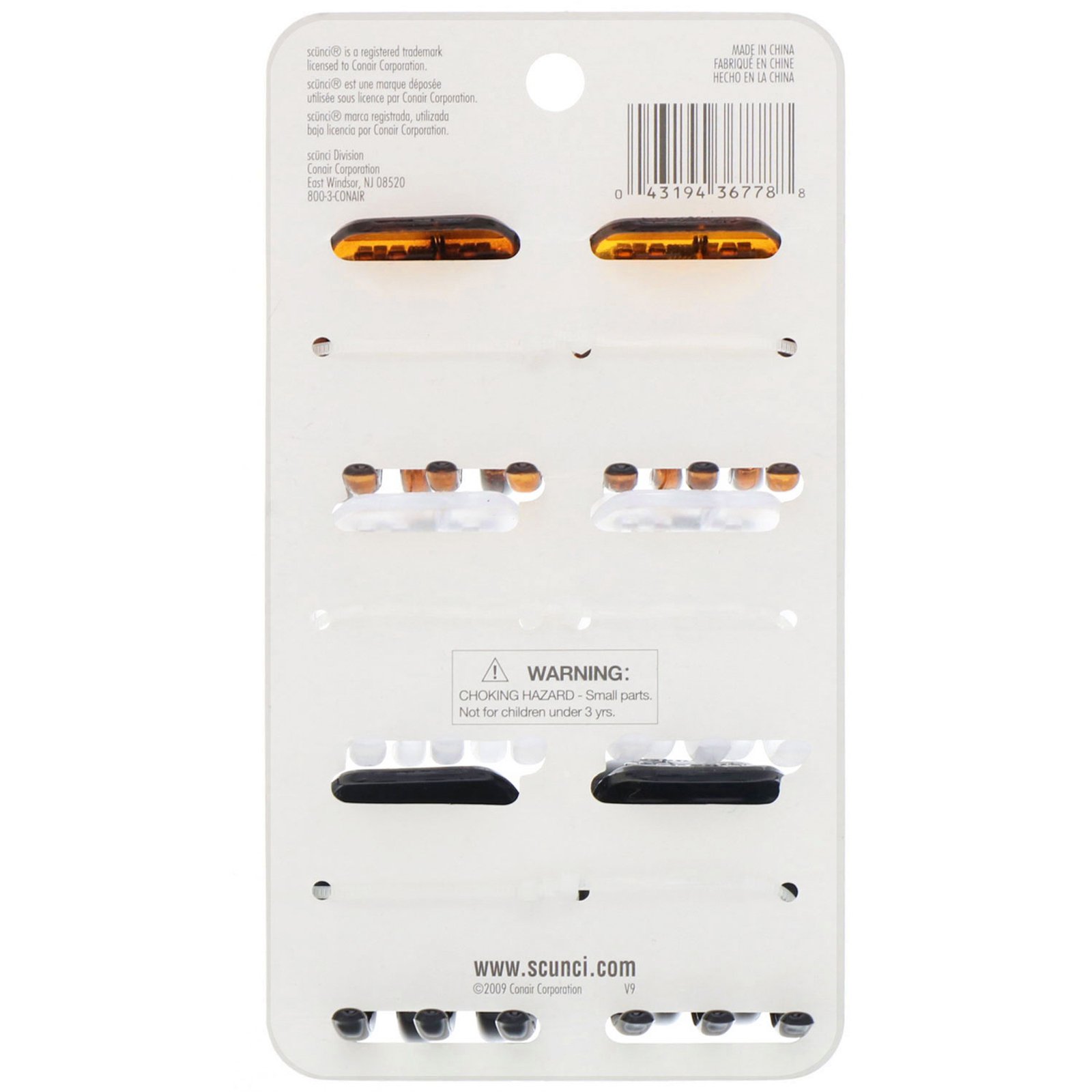 Comprar Scunci, Piranha grande para cabelos Effortless Beauty, cores variadas, 6 peças - Imagem 2