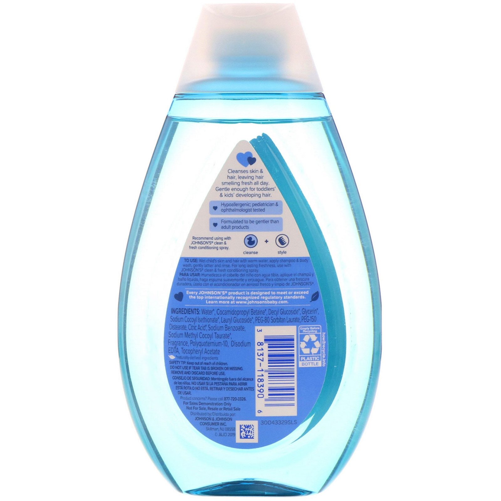 Comprar Johnson & Johnson, Kids, Limpeza e Frescor, Shampoo e Gel de Banho, 13,6 fl oz (400 ml) - Imagem 2