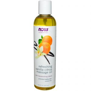 Comprar Now Foods, Óleo de Massagem Baunilha Citrus Refrescante, 237 ml (8 fl oz)