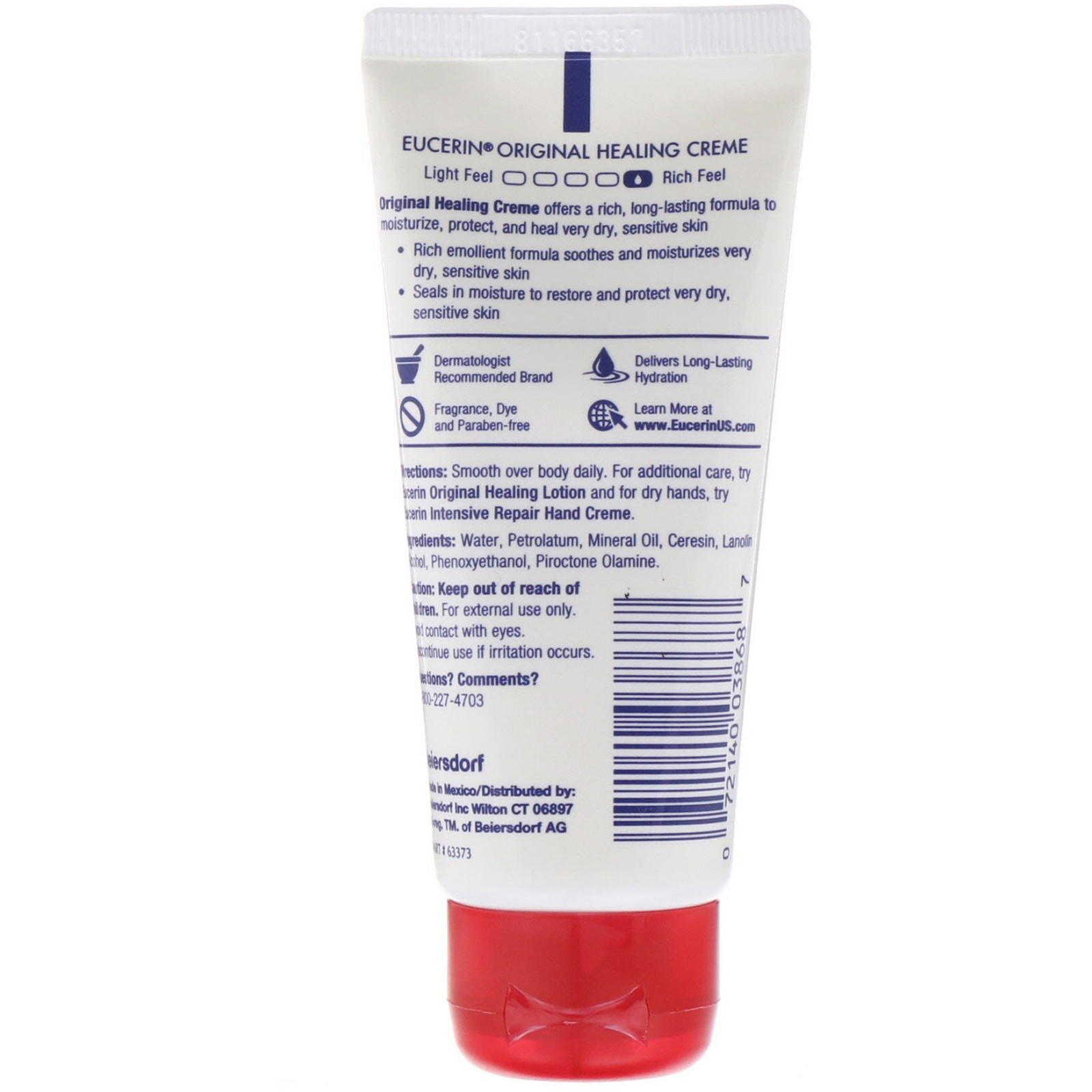 Comprar Eucerin, Cicatrizante Natural, Creme para Pele Muito Seca e Sensível, Sem Perfume, 57 g (2 oz) - Imagem 2