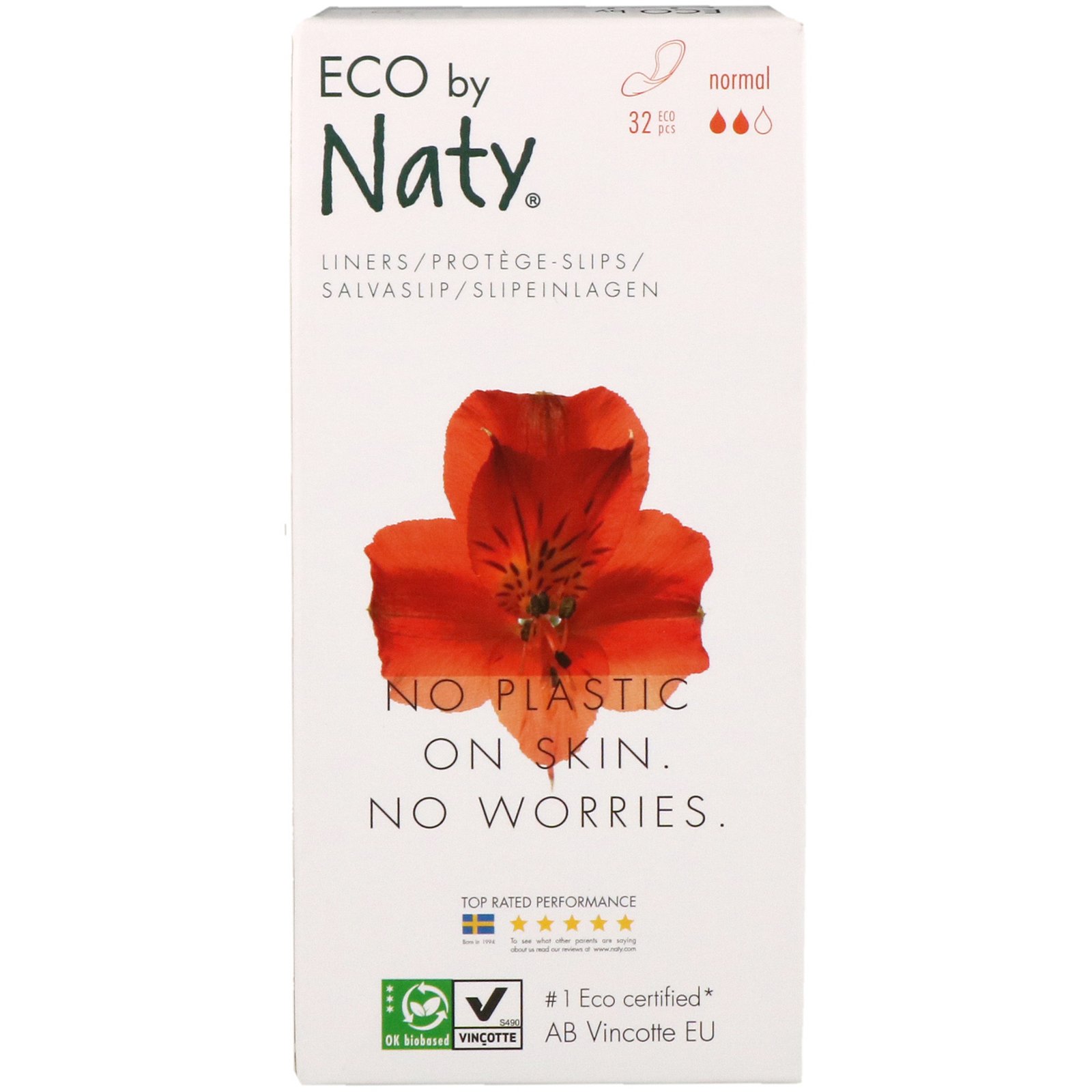 Comprar Naty, Protetores para Calcinha, Normal, 32 Unidades Ecológicas