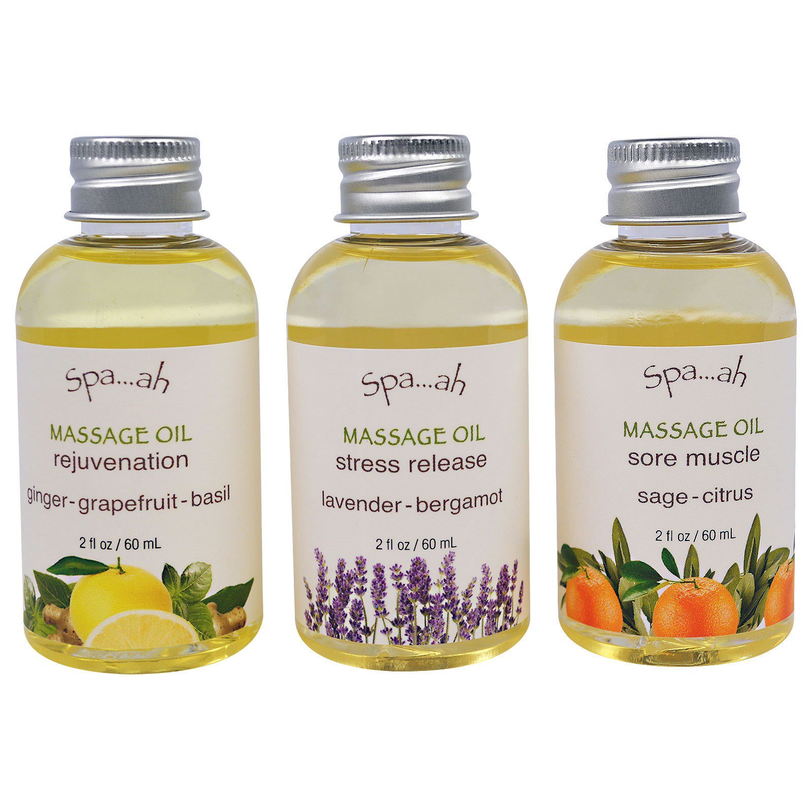 Comprar Smith & Vandiver, Spa...ah, Óleos de Massagem, Kit com 3 Unidades, 2 fl oz (60 ml) Cada