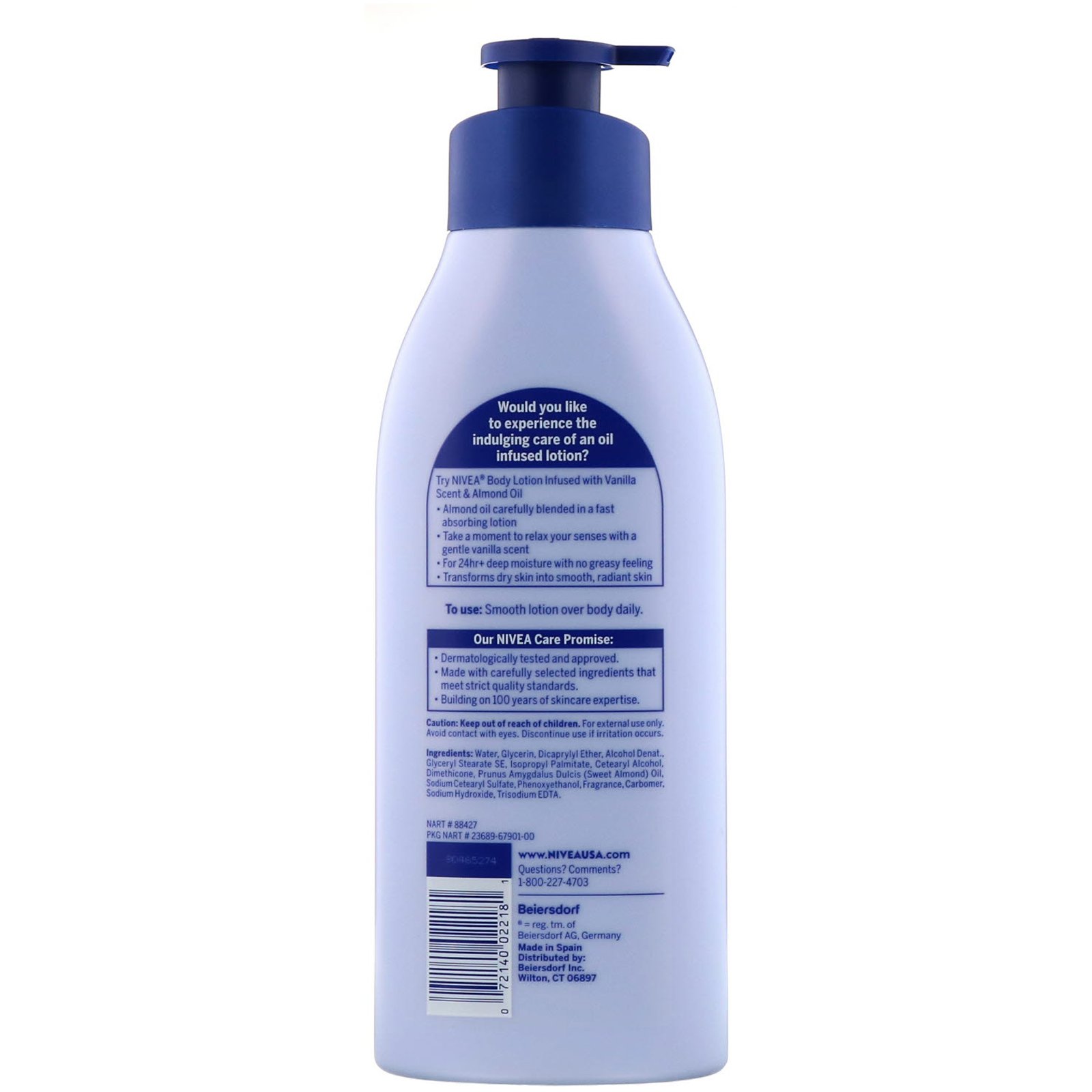 Comprar Nivea, Oil Infused Lotion, Vanilla & Almond Oil, 16.9 fl oz (500 ml) - Imagem 2