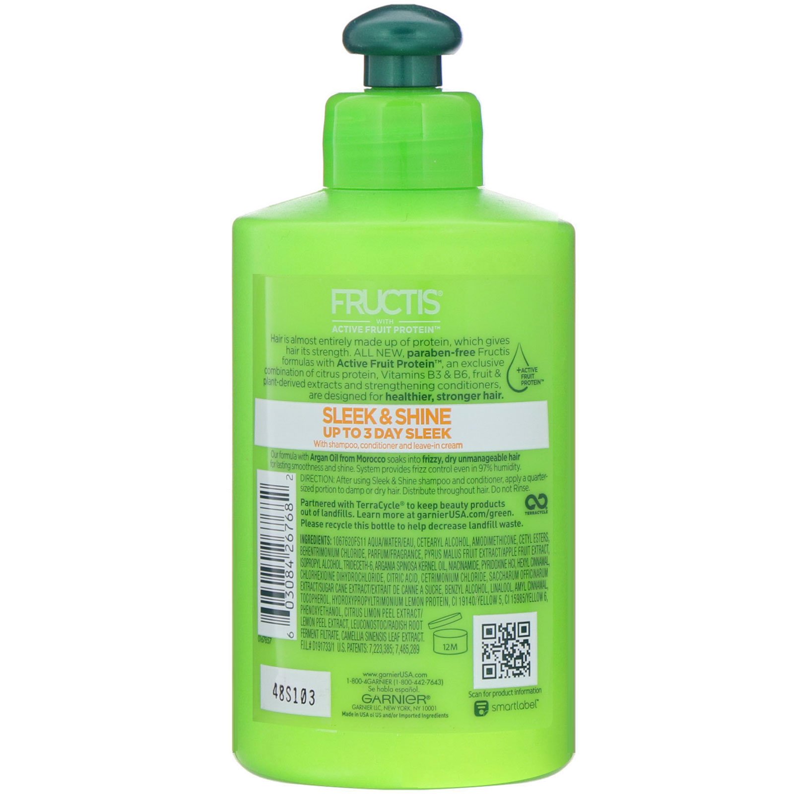 Comprar Garnier, Fructis, Sleek & Shine, Creme condicionador Leave-In intensamente suave, 300 ml - Imagem 2