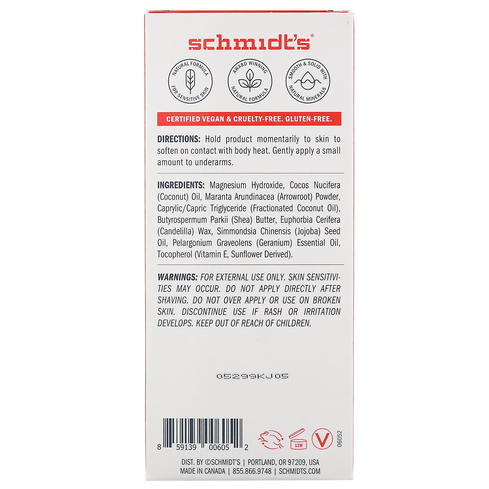 Comprar Schmidt's Naturals, Desodorante Natural, Fórmula para Pele Sensível, Flor de Gerânio, 92 g (3,25 oz) - Imagem 2