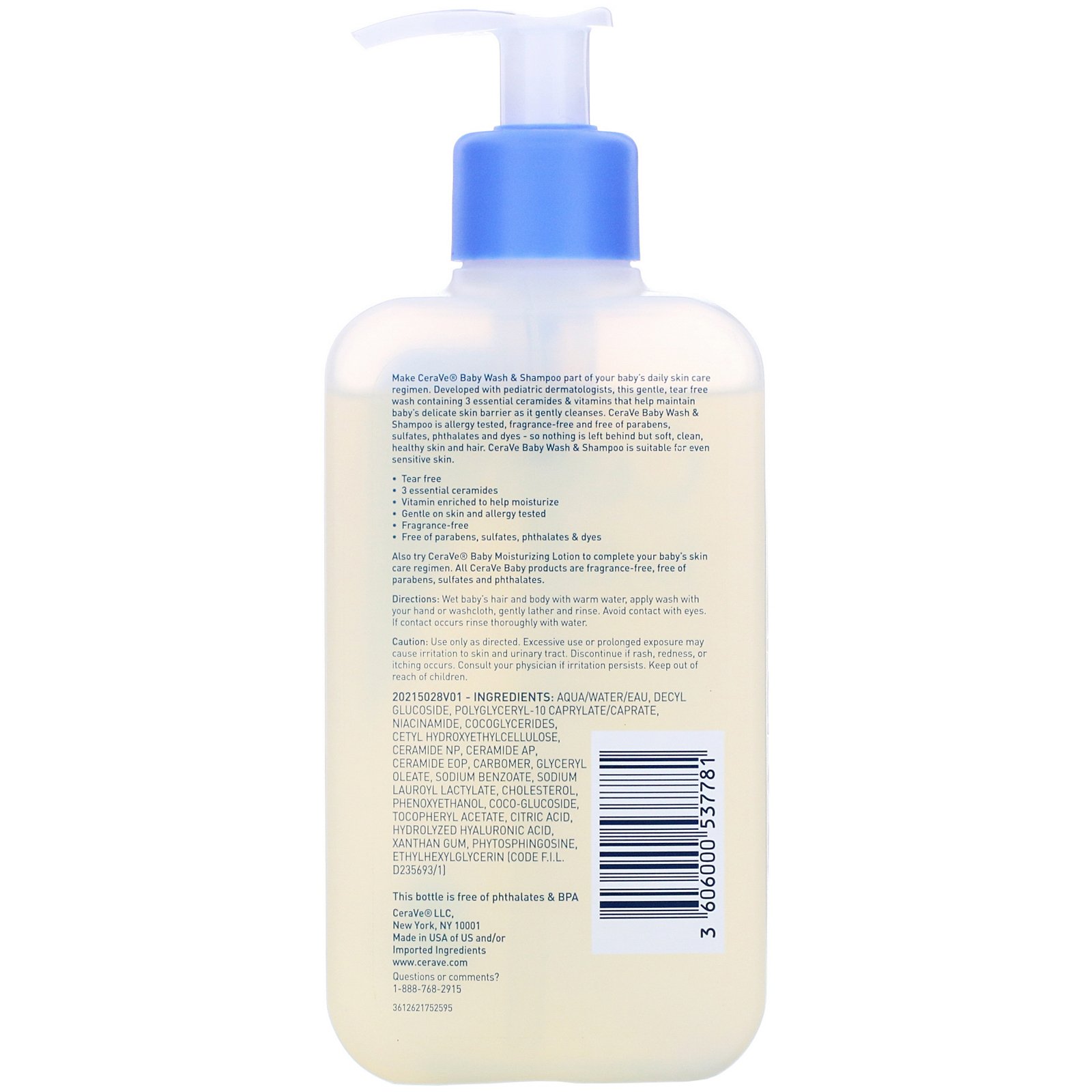 Comprar CeraVe, Baby Wash & Shampoo, 8 fl oz (237 ml) - Imagem 2