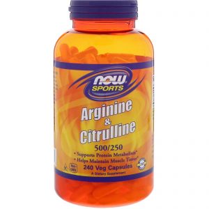 Comprar Now Foods, Sports, Arginine & Citrulline, 500 mg /250 mg, 240 Veg Capsules
