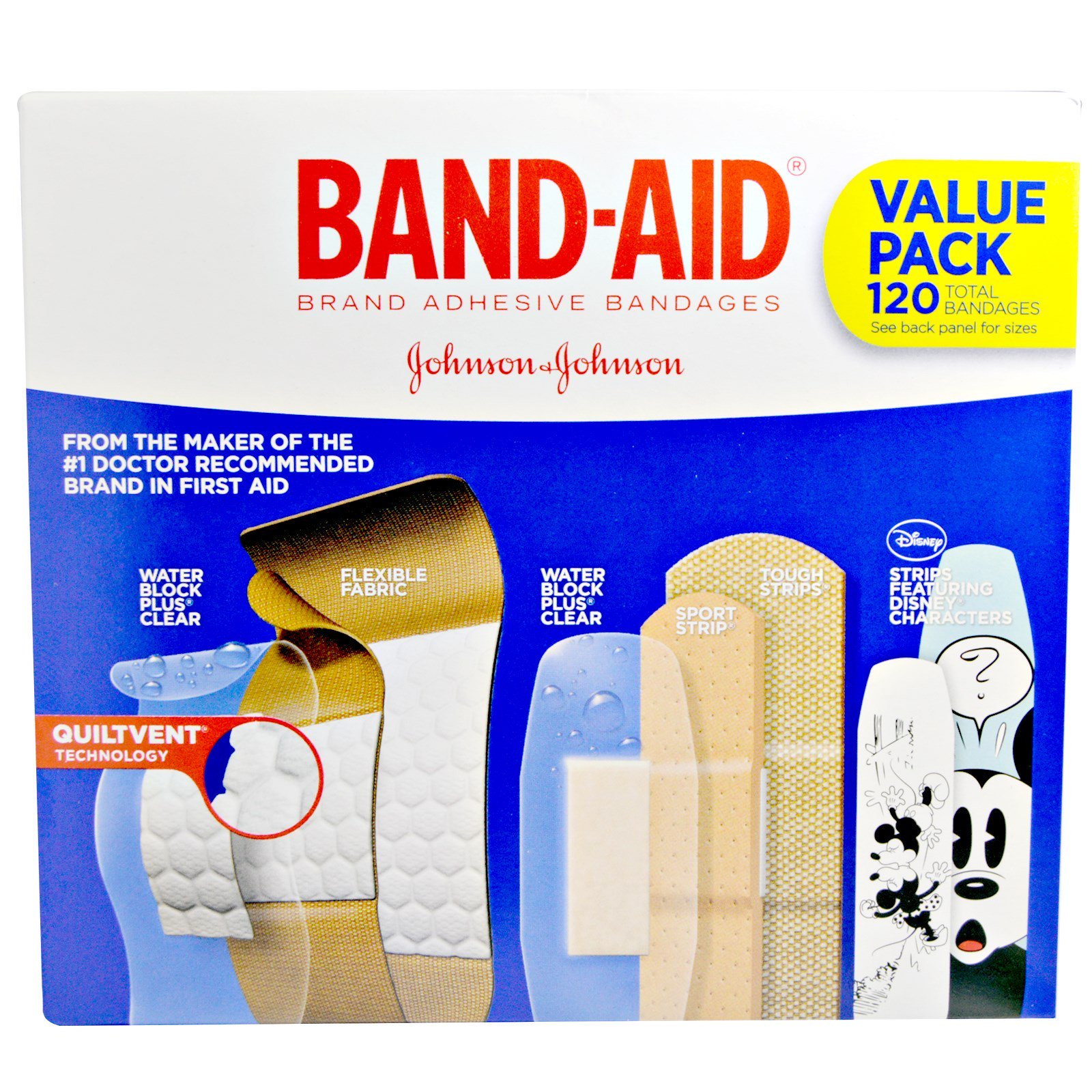 Comprar Band Aid, Tiras adesivas, Atadura, Melhor Opção, 5 Caixas, 120 Ataduras