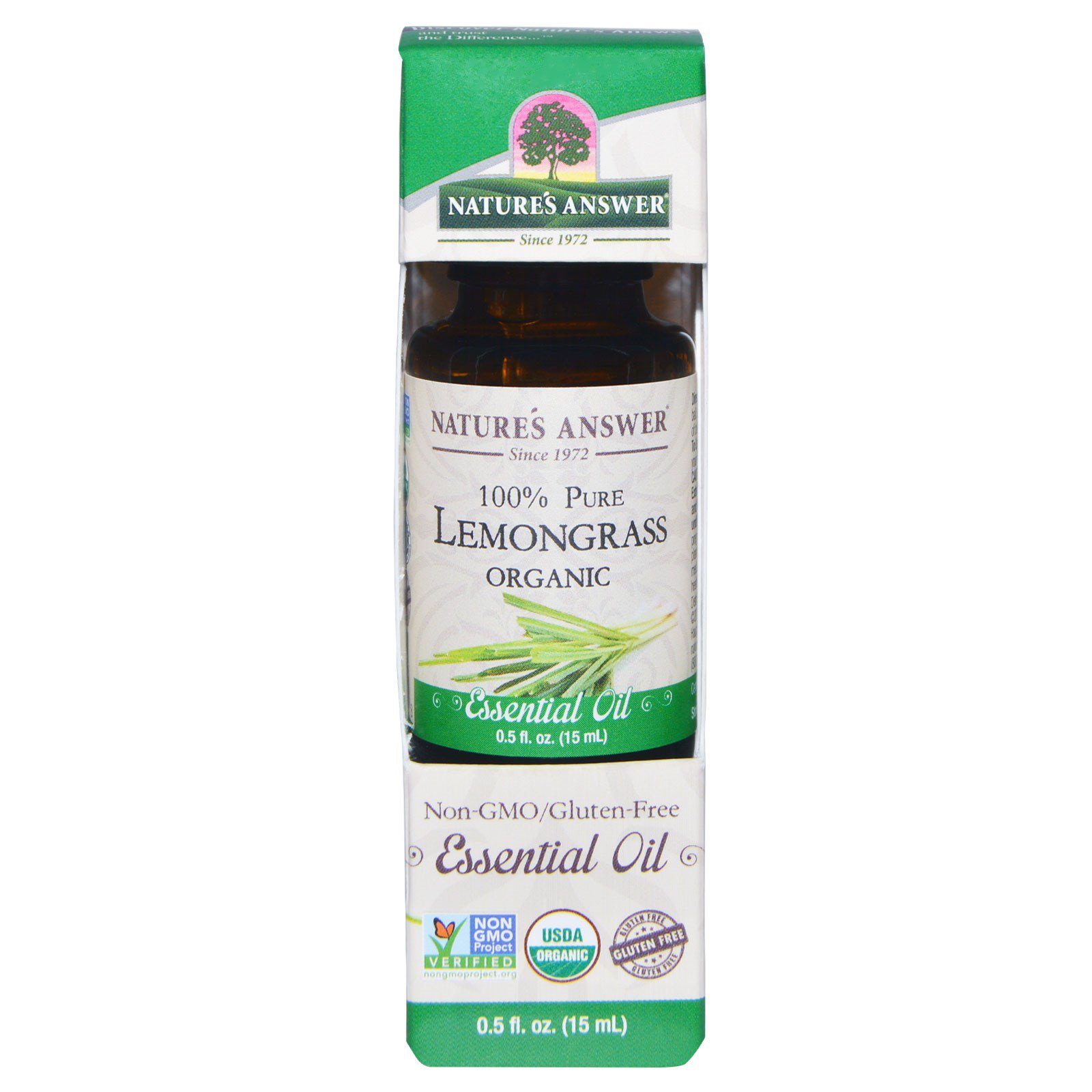 Comprar Nature's Answer, Óleo essencial orgânico, Erva-limão 100% pura, 15 ml