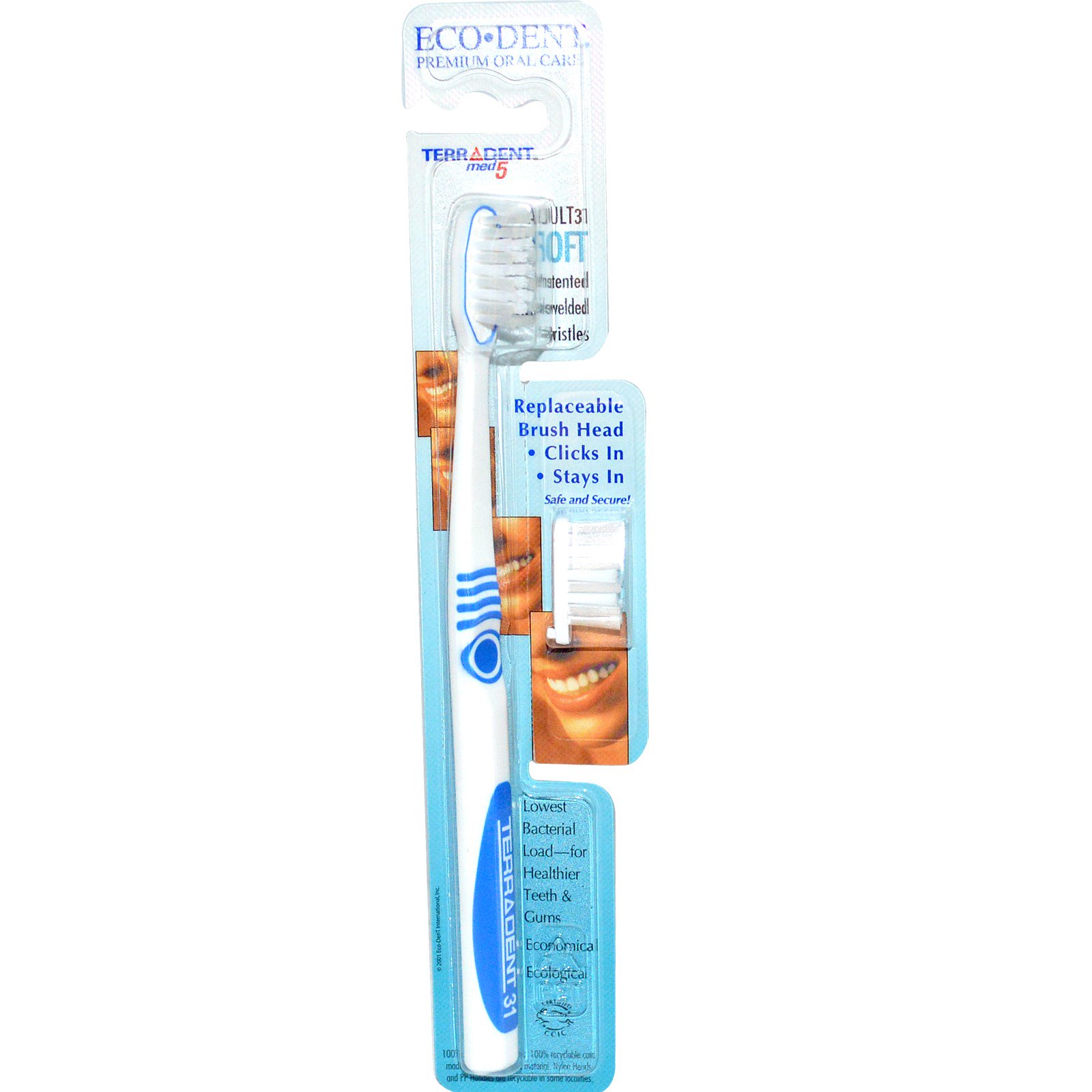 Comprar Eco-Dent, Terradent Med5, Adulto 31, Macia, 1 Escova de Dente, 1 Cabeça de Escova Extra