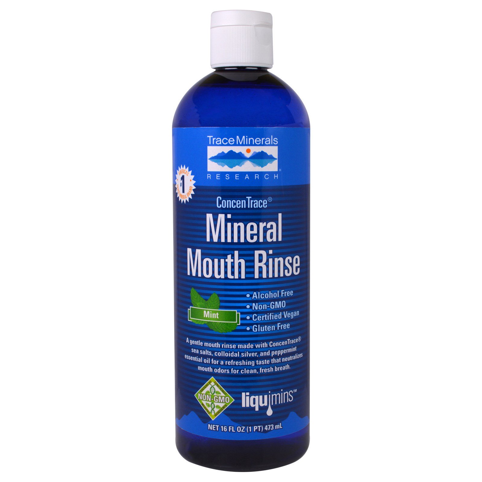 Comprar Trace Minerals Research, Enxágue Bucal ConcenTrace, Menta, 473 ml