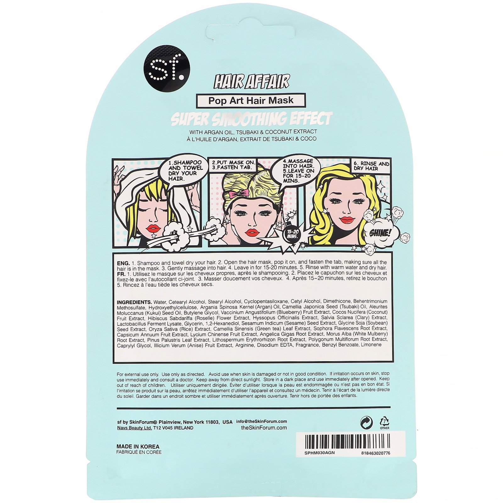 Comprar SFGlow, POP n' Glow, Hair Affair, Pop Art Hair Mask, 1 Sheet, 1.01 oz (30 ml) - Imagem 2