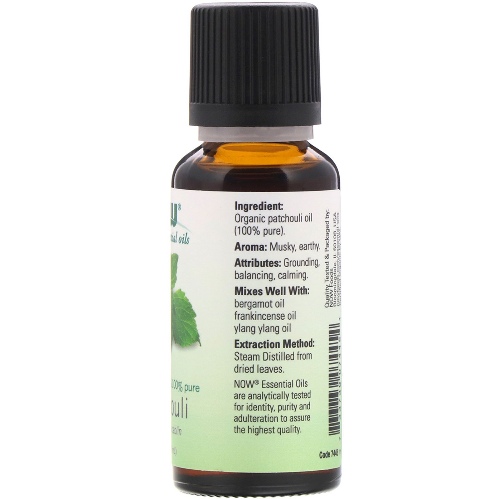 Comprar Now Foods, Óleos Essenciais Orgânicos, Patchouli, 30 ml (1 fl oz) - Imagem 2