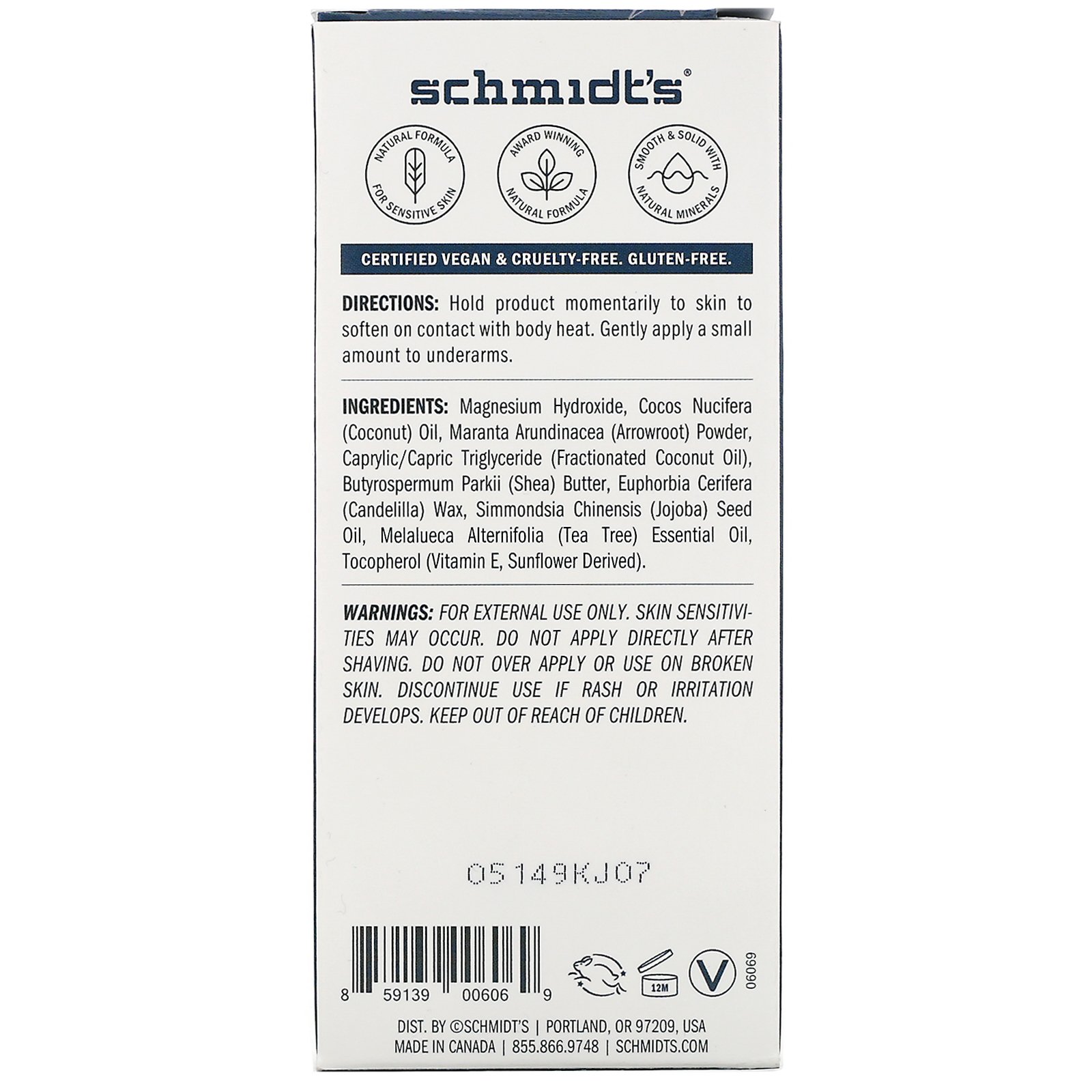 Comprar Schmidt's Naturals, Desodorante Natural, Fórmula para Pele Sensível, Árvore do Chá, 92 g (3,25 oz) - Imagem 2